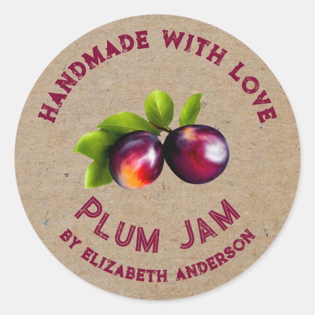 Plum Product Classic Round Sticker (Front)