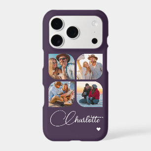 Plum Purple 4 Photo Personalized Name