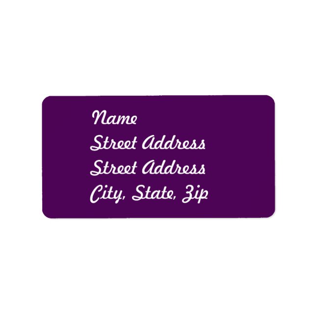 Plum Purple Address Sticker (Front)