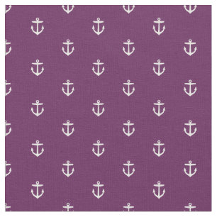Plum Purple Anchor Print Fabric