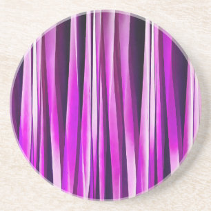Plum Purple and and Burgundy Stripy Lines Pattern Coaster