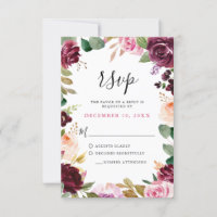 Plum Purple Blush Pink Botanical Floral Wedding