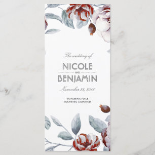 Plum Purple Boho Aquarelles Programmes floraux