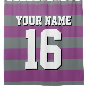 Plum Purple Charcoal Sports Jersey Preppy Stripe