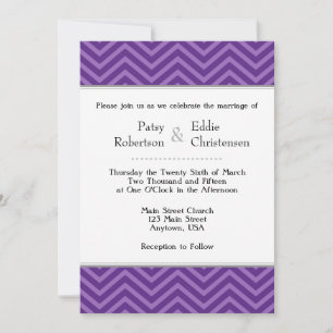 Plum Purple Chevron Invitations de mariage