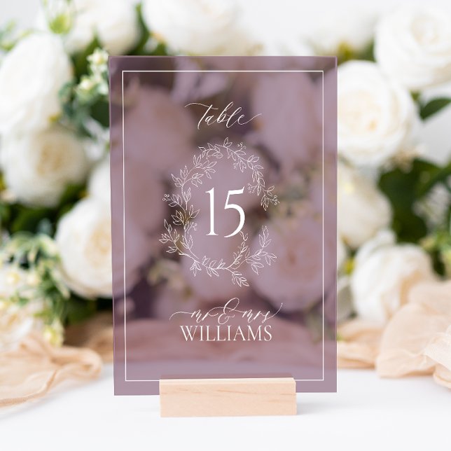 Plum Purple Crest Monogramme Mariage Numéro de tab (Wedding Table Number!
)