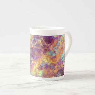 Plum Purple Crumpled Texture Bone China Mug