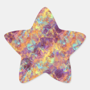 Plum Purple Crumpled Texture Star Sticker