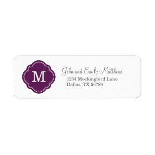 Plum Purple Custom Personalized Monogram