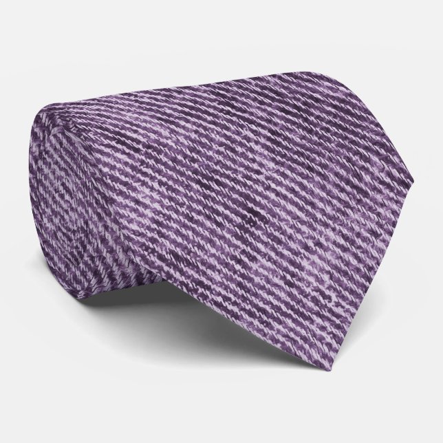 Plum Purple Denim Pattern Tie (Rolled)