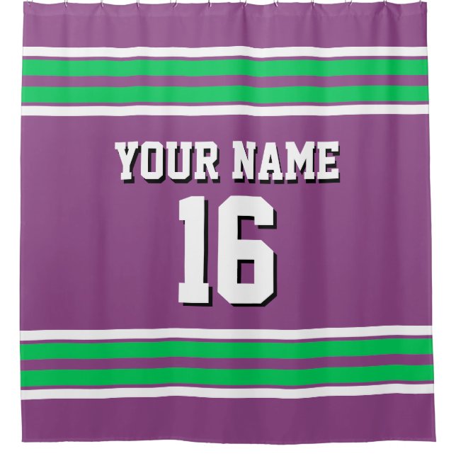 Plum Purple Emerald Green Wt Stripes Sports Jersey (Front)