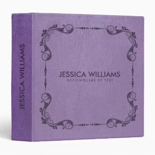 Plum Purple Faux Leather Print Binder
