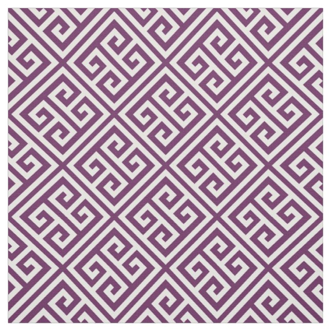 Plum Purple Greek Key Fabric (Swatch)