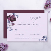 Plum Purple & Indigo Blue Floral Elegant Wedding