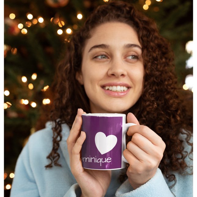 Plum Purple - La Mug De Café Avec Un Coeur (Mockup 1)