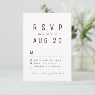 Plum Purple Modern Chic Simple Typography RSVP