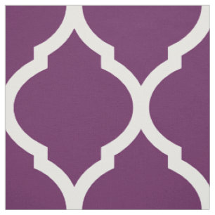 Plum Purple Moroccan Quatrefoil Large Scale Fabric