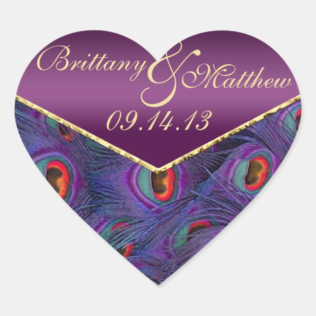 Plum Purple Peacock Envelope Seal (Front)