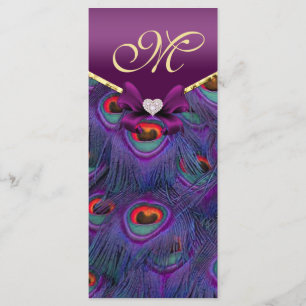 Plum Purple Peacock Programme de mariage Rack Card