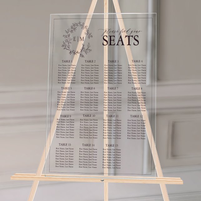 Plum Purple Poitrine Feutrée Monogramme Mariage Si (Wedding Seating Chart!
)
