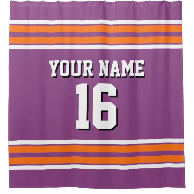 Plum Purple Pumpkin Orange Stripes Sports Jersey (Front)
