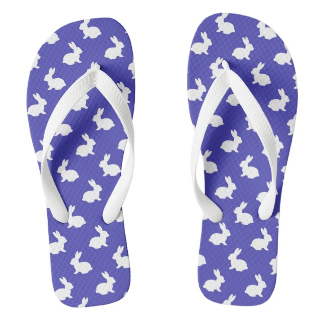 Plum Purple Rabbit Flip Flops (Footbed)
