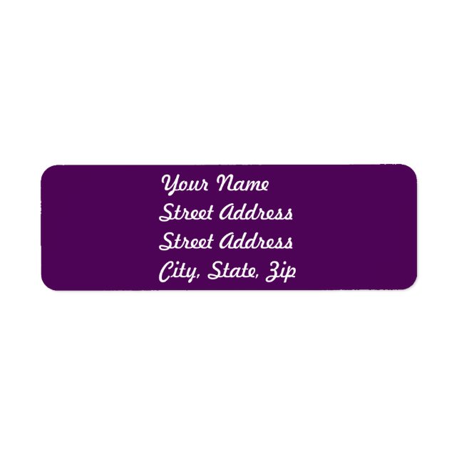 Plum Purple Return Address Sticker (Front)