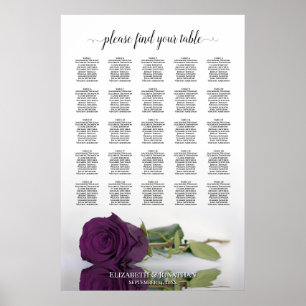 Plum Purple Rose 25 Tableau Mariage Tableau de siè