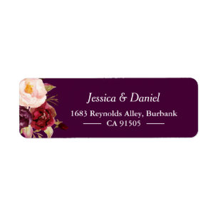 Plum Purple Rustic Floral Simple Classy