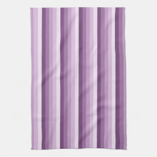 Plum purple shadow stripes kitchen towel