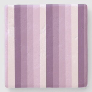 Plum purple shadow stripes stone coaster