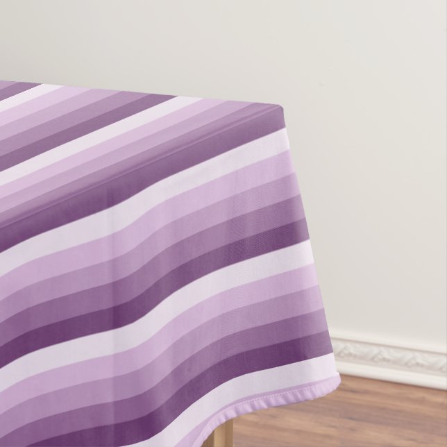 Plum purple shadow stripes tablecloth (In Situ)