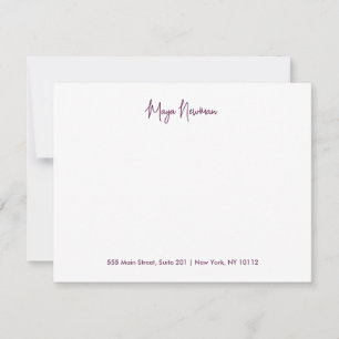 PLUM PURPLE  SIGNATURE MONOGRAM NAME CARD
