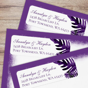 Plum Purple Tropical Feuilles Mariages Adresse de 