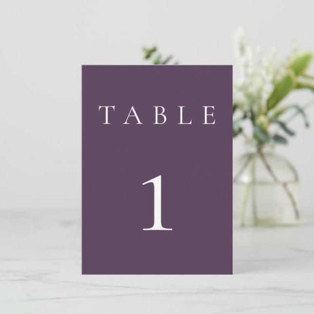 Plum Purple Wedding/Event I Table Number (Standing Front)