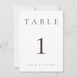 Plum Purple Wedding/Event II Table Number