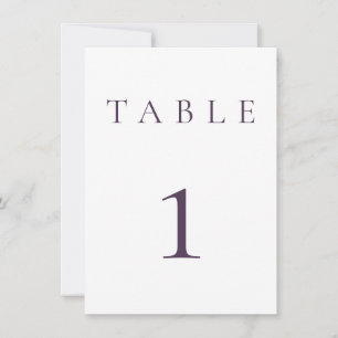 Plum Purple Wedding/Event Table Number
