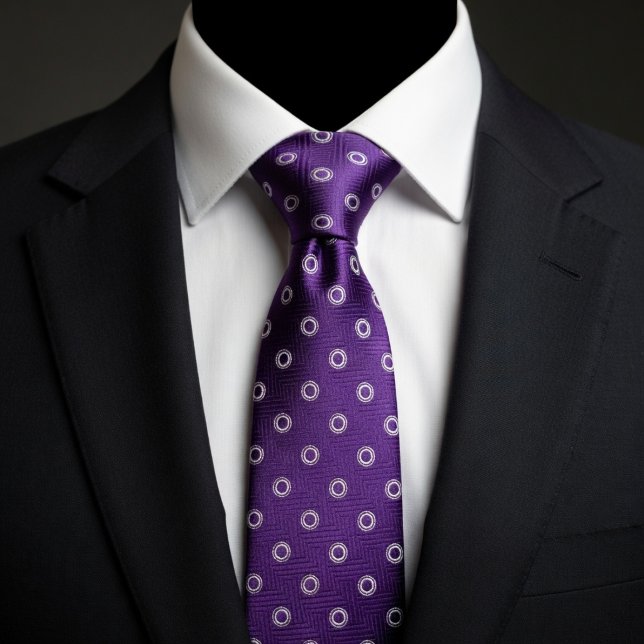 Plum Purple & White Polka Dot  Tie (Creator Uploaded)