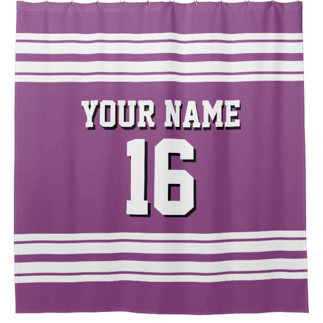 Plum Purple with White Stripes Sports Jersey (Front)