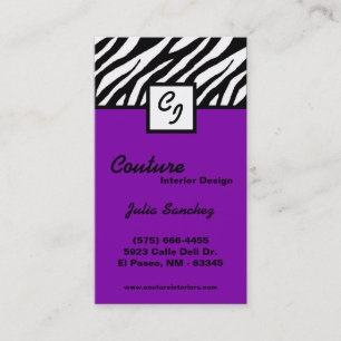 Plum Purple Zebra Imprimer Personnaliser le Carte 