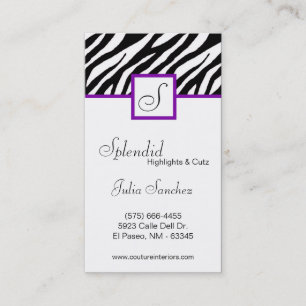 Plum Purple Zebra Imprimer Personnaliser le Carte 