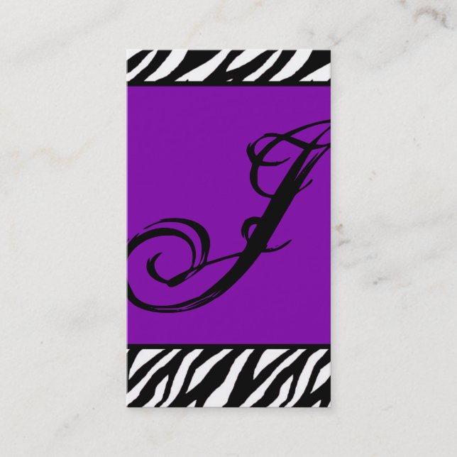 Plum Purple Zebra Motif d'impression Carte de visi (Devant)