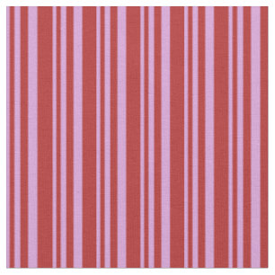 Plum & Red Coloured Lined Pattern Fabric