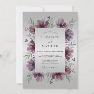 Plum Refined Nature Wedding Invitation