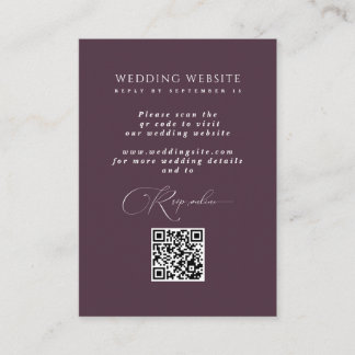 Plum Responsable QR Code Site Mariage Carte RSVP