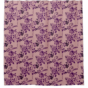 Plum Rosebud Stencil Floral Art