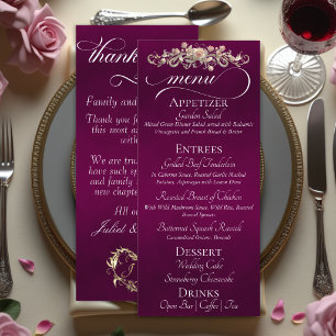 Plum - Roses, Heart & Thank You Menu