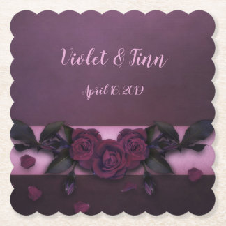 Plum Roses Paper Coaster