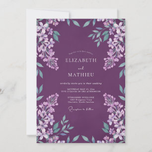 Plum Sage Soft Floral Wedding Invitation