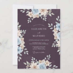 Plum Serene Winter Wedding Invitation